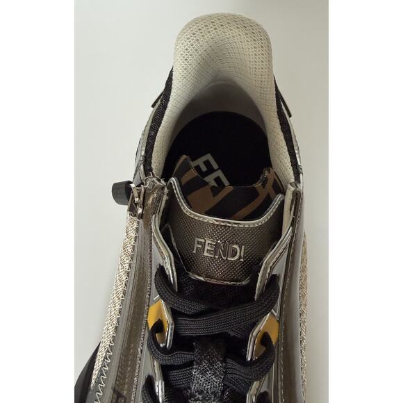 Fendi Flow Sneakers Gray/Yellow/White 11 US (10 Fendi) 7E1689 Italy NIB $1190 main image 5